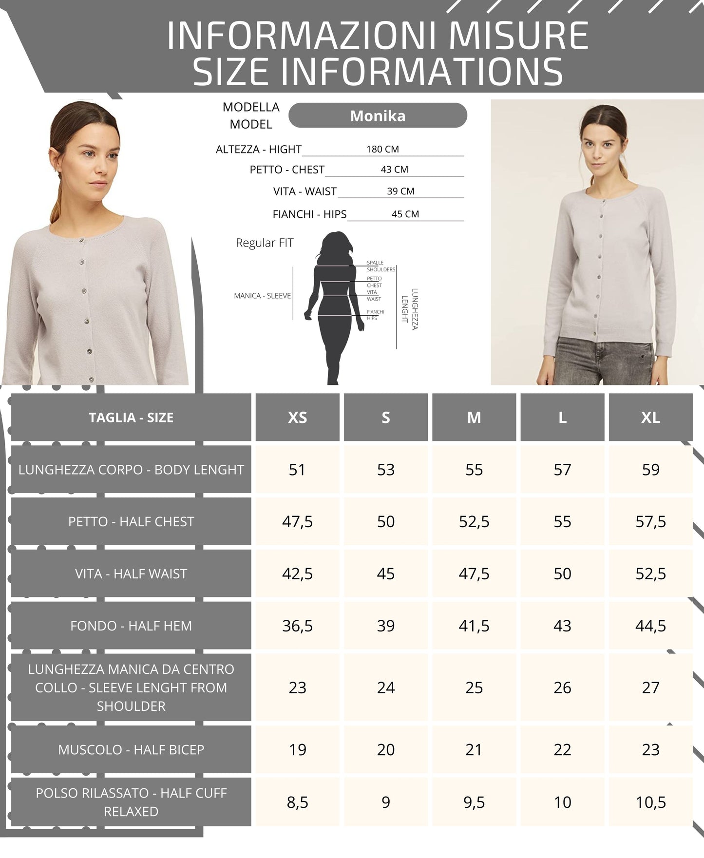 Strickjacke – Damen, Herbst/Winter – Wolle und Kaschmir – 100 % Made in Italy | Brunella Gori