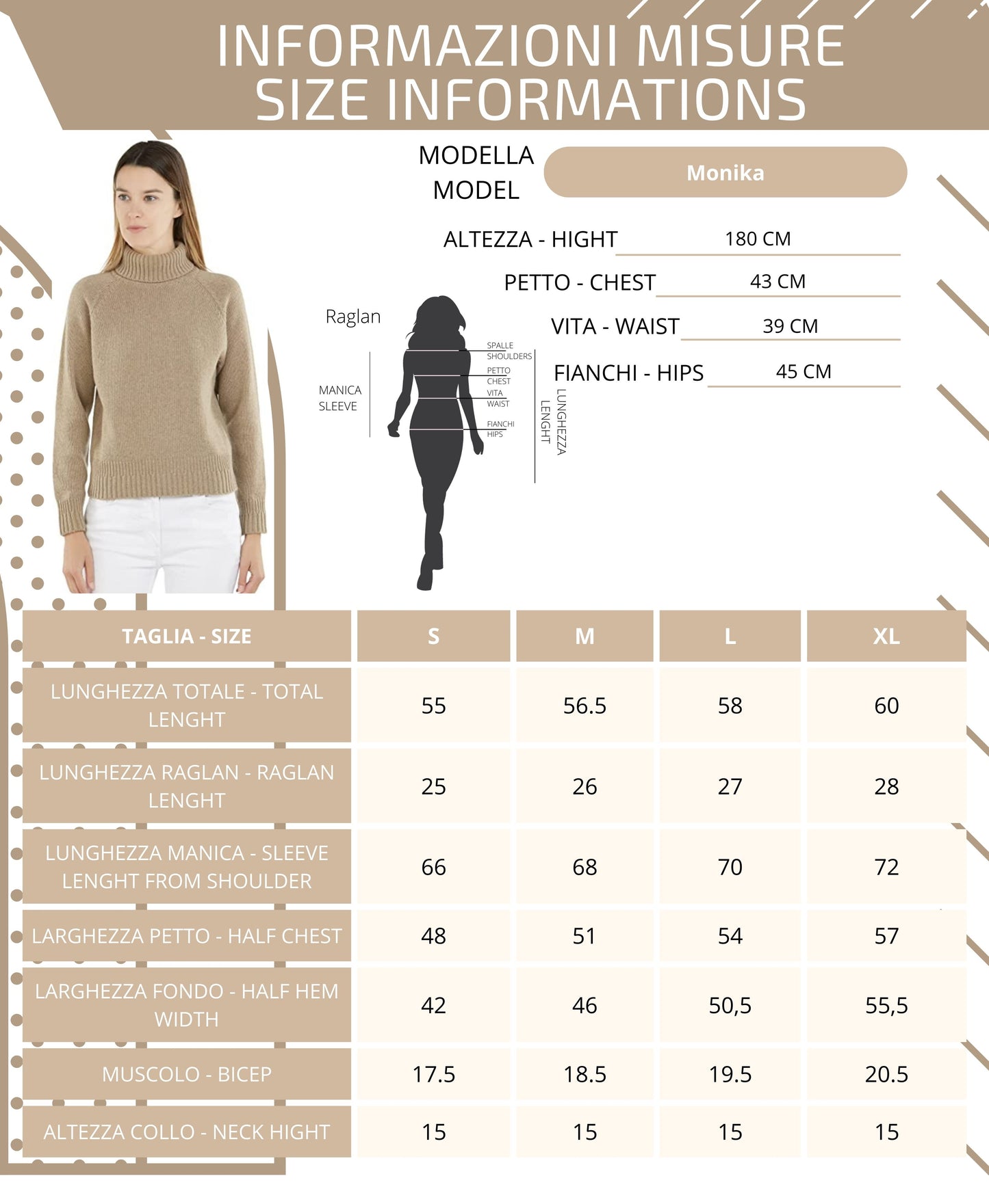 Raglan-Rollkragenpullover, Stehkragen – Damen: Eleganz und Wärme für Herbst/Winter, Wollmischung – 100 % Made in Italy | Brunella Gori