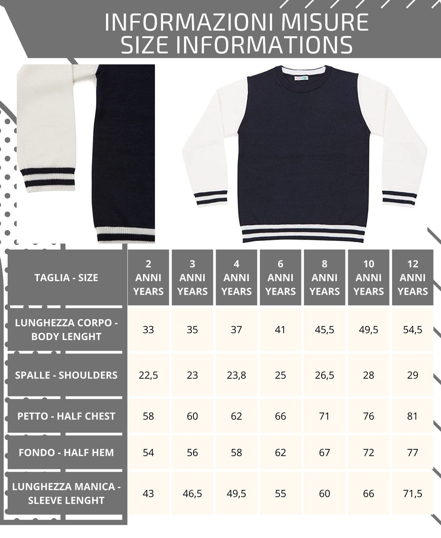 Pullover mit Rundhalsausschnitt – Kind, Herbst/Winter – 100 % Bio-Merinowolle – 100 % hergestellt in Italien | Brunella Gori