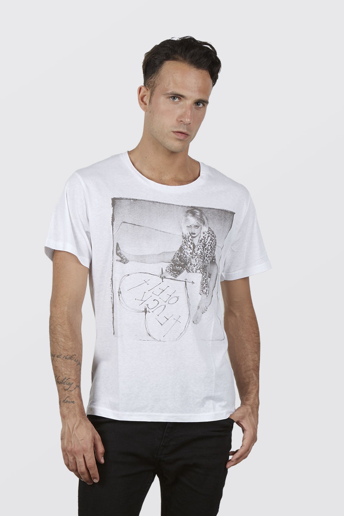 Set di 5 T-Shirt Cotone Leggero Primavera Estate Unisex Uomo Donna - Stampa Scala di Grigi su Bianco | Brunella Gori