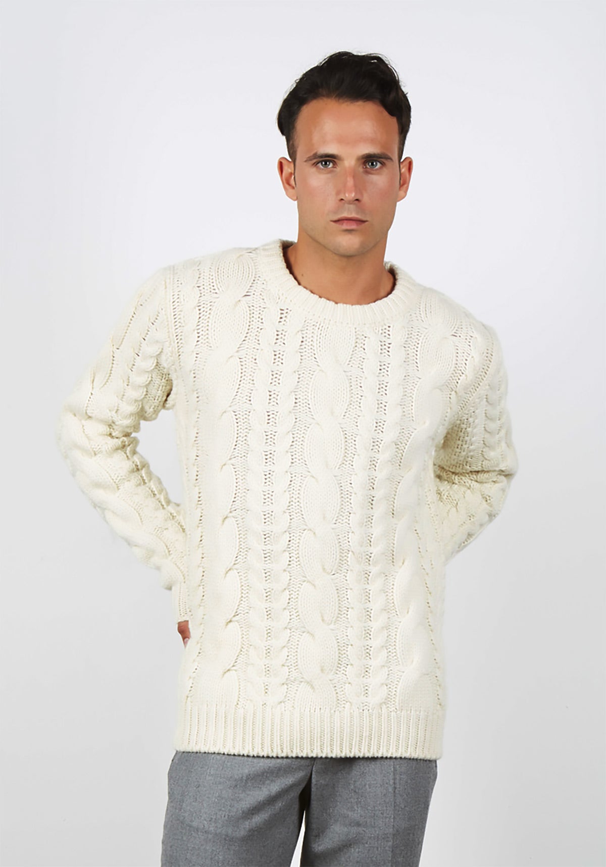 Pullover mit Rundhalsausschnitt – Herren, Herbst/Winter – Wolle und Kaschmir – 100 % Made in Italy | Brunella Gori