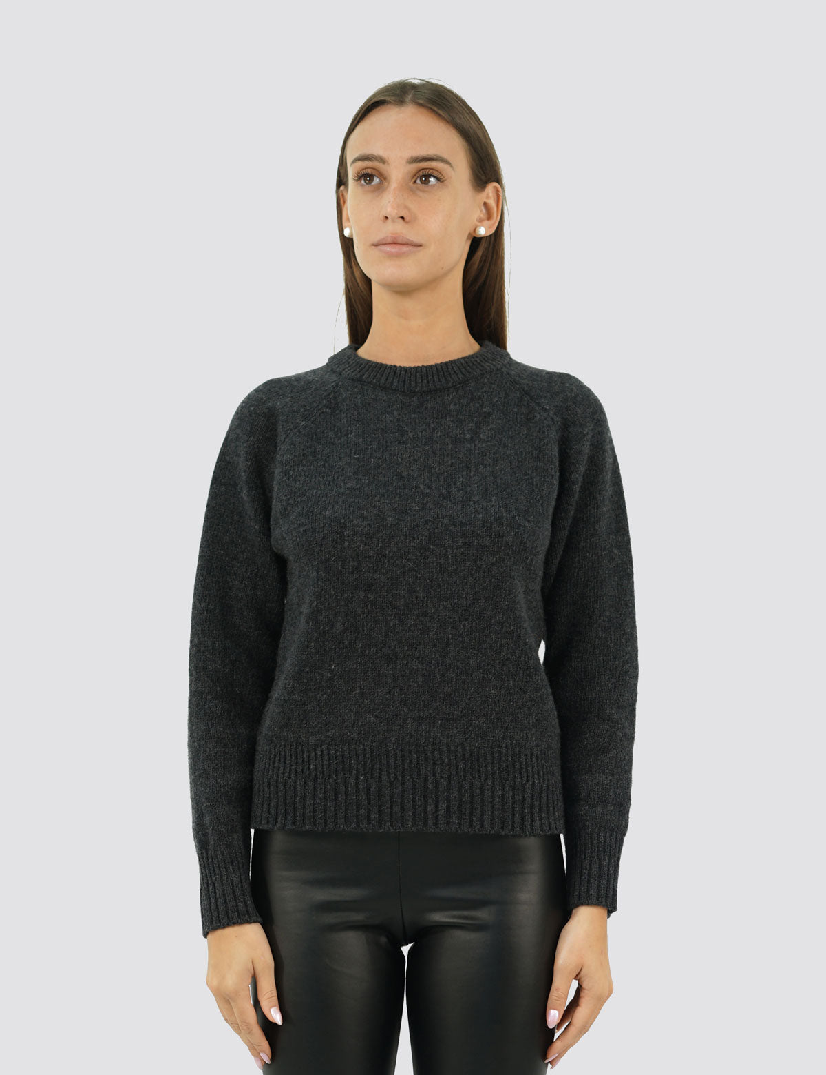 Eleganter Raglan-Pullover mit Rundhalsausschnitt – Damen-Winterpullover – Herbst/Winter – recycelte Wollmischung – hergestellt in Italien – Brunella Gori