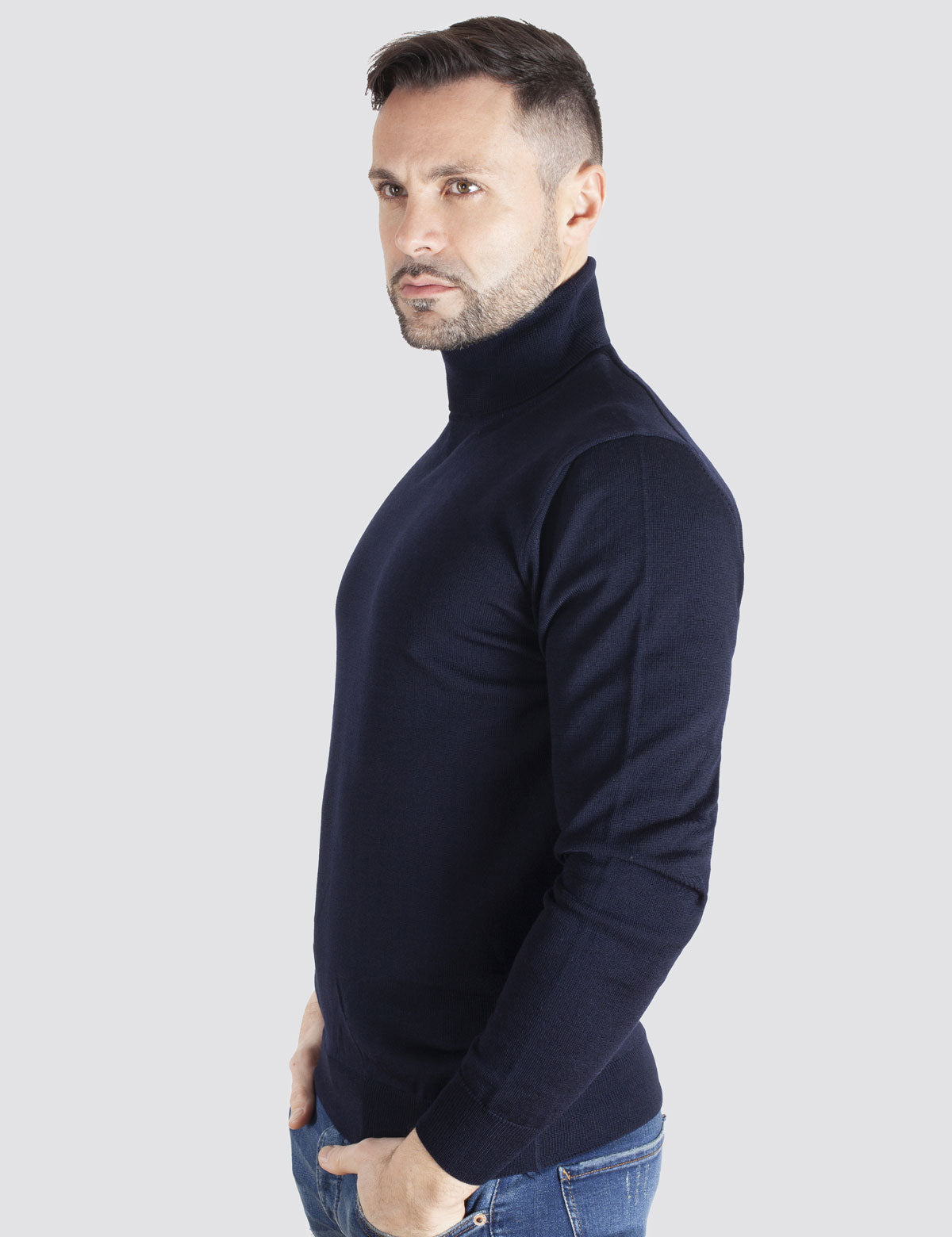 Pull à Col Roulé - Homme, Automne/Hiver - 100% Laine Vierge Mérinos Extrafine Sans Mulesing - 100% Made in Italy | Brunella Gori