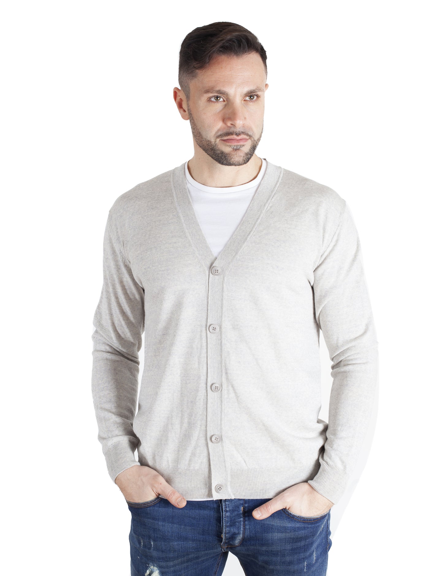 Pull Cardigan - Homme, Automne/Hiver - 100% Laine Vierge Mérinos Extrafine Sans Mulessing - 100% Made in Italy | Brunella Gori